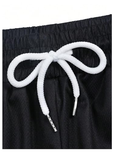 WDIRARA Men's 2 in 1 Shorts Graphic Letter Print Drawstring Workout Running Gym Shorts with Pockets3