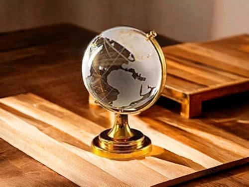 Image of SAUDEEP INDIA Feng Shui Crystal Mini Globe Idol for Home Decor with Rakhi for Brother | Globe for Vastu Home Decor(Bhai-Rakhi with Gift Hamper)