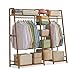 Neo Natural Bamboo Freestanding Open Clothes Rack Storage Clothes Rail Coat Stand Shelf Hanging Entryway Bedroom Bathroom and Office (XL)