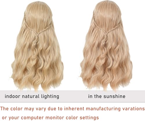 Image of Linfairy 70S Long Blonde Wavy Hippie Wigs Halloween Cosplay Costume Wig for Women Party