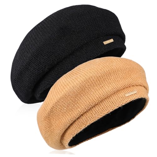 BESPORTBLE Hat Knitted Beret Hats for Women French Style Breathable and Fashionable
