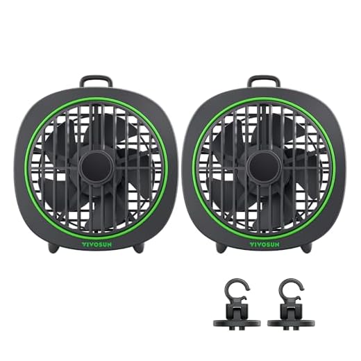 VIVOSUN AeroWave D4 10cm Grow Ventilator Oszillierend Clip Ventilator Grow mit Haken, 3 Stufen, Starker & Leiser Luftstrom, Luftstromwinkel Einstellbar für Hydrokultur, Zirkulation, Schwarz, 2er-Pack