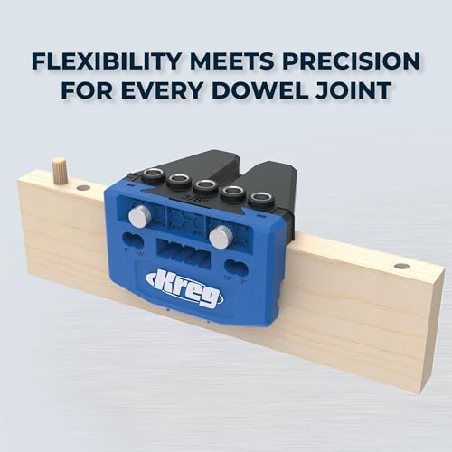 Image of Kreg Dowel Jig Kit - Doweling Guide Kit with Removable Drill Guides - No-Measure Doweling Jig for Benchtop and Workshop Projects - Cabinet Joint Alignment Tool - KHJD345