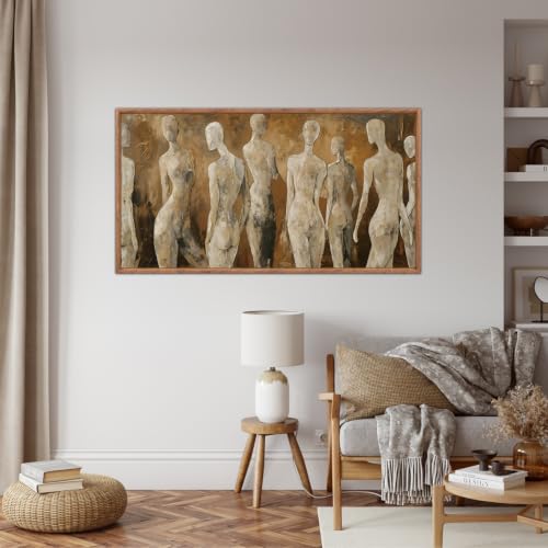 Image of CHDITB 3D Textured Abstract Figure Wall Art, Neutral Human Silhouette Decor