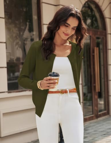 GRACE KARIN Womens Green Lightweight Cardigan Sweaters Early Fall Fashion Clothes Business Casual Teacher Outfits M — view 3