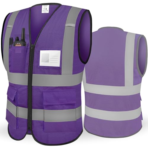 Image of TICONN Reflective Safety Vest High Visibility Class II Mesh Vest for Women & Men Meets ANSI Standards