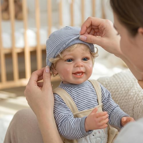 Muñeco Reborn Bebé Realista 22 Pulgadas Rubia Rizada miniatura 2
