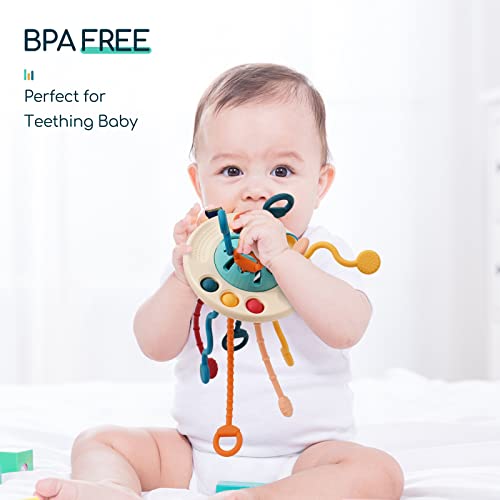 Montessori Toys For 1 Year Old Airplane Travel Essentials Kids Baby Toys 6 To 12 Months Sensory Toys For Toddlers 1-3 Pull String Fine Motor Skill Boy Girl Gifts Bpa Free With Food Grade Silicone #TOP5