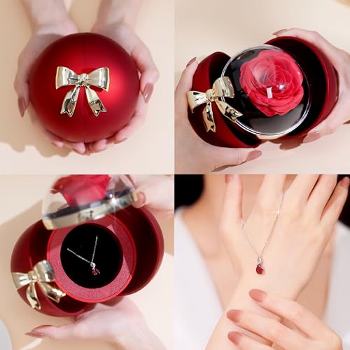 925 Sterling Silver Wife Necklaces for Women With Rose Gift Box- Romantic Wife Christmas Gift Ideas Valentines Day Rose Gifts for Her Girlfriend, Fiancé, Soulmate Jewelry for Women on Birthday Anniversary & Mother's Day2