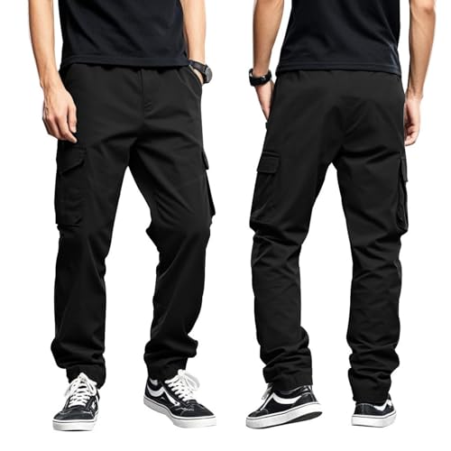 Pantalon cargo stretch homme hiver doublé polaire avec poches et taille élastique