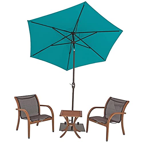 Sun parasol inclinable con botón de pulso y varilla de aluminio azul 5
