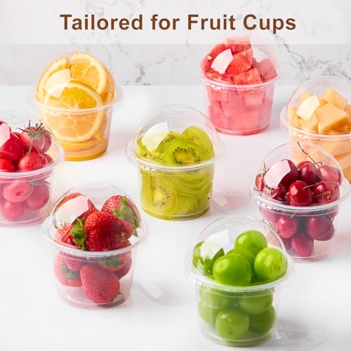 Kucoele KU192-9OZDOMECUPPP-100 100 Pack 9 Oz Clear Plastic Cups With Dome Lids, Dessert Cups Parfait Cups Party Serving Cups thumb #6