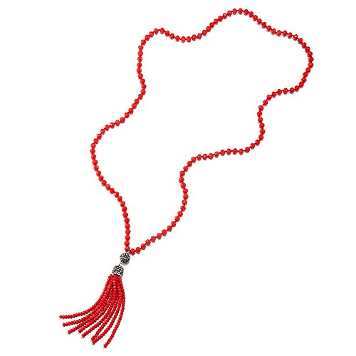 Collier Y-forme long iMETACLII avec frange en cristal pour habiller vos tenues de soirée