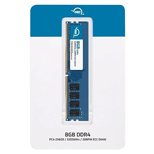 Image of OWC 8GB DDR4 3200MHz ECC UDIMM 288-pin Memory RAM | PC4-25600, ECC Unbuffered, 1Rx8, 1.2V, CL22, Compatible with Select Workstations, Servers, and NAS Systems