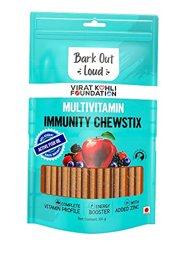 Bark Out Loud by Vivaldis – Fresh Chicken Immunity Chewstix Treats with Omega & Zinc for Overall Health & Vitality Stick- Dogs & Cats Treat for All Life Stages Pack of 1 X 100 gm