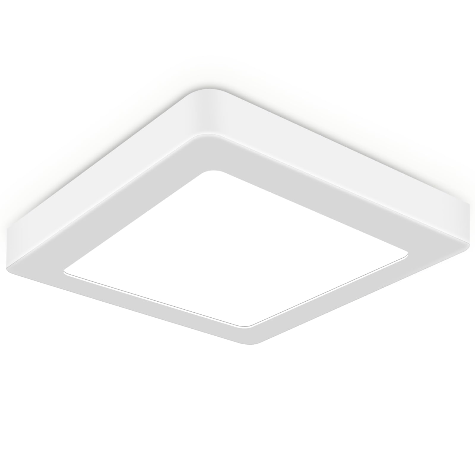 LED Flush Mount Ceiling Light, 11.61 Inch 24W 6500K Hardwire Light Fixture, 230W Equivalent 1.26In Thin Square White Lamp for Living room Kitchen