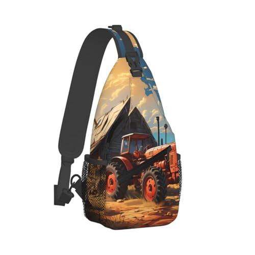 Mochila Unisex con Estampado Tractor Rojo miniatura 2