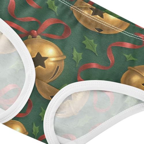 Seamless Bells Pattern Soft Girls' Panties Comfort Color for Baby Girls in Sizes 2T,3T, 4T, 5T, 6Y and 8Y4