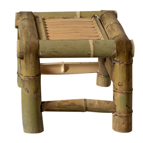 balacoo Mini Bamboo Stool Retro Chair Bathroom Stool Rustic Small Bathroom for Sitting