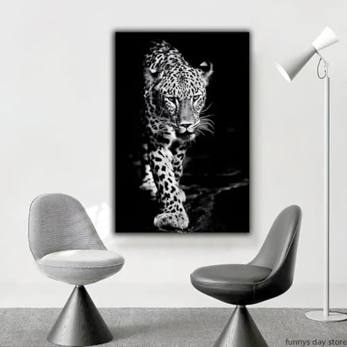 Toile tigre et léopard premium tableau d'art encadré 40x60 cm - 2
