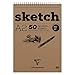 Produktbild Clairefontaine 96601C Skizzenblock mit Doppelspirale Sketch-Papier, Din A2, 42 x 59 cm, 50 Blatt, 90 g Packung, weiß