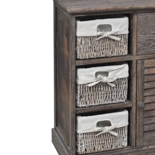 Cómoda con 3 cestas de madera resistente y diseño compacto para optimizar pasillos 5