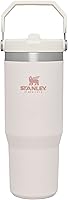Stanley IceFlow 30 oz Flip Straw Tumbler with Handle - Leak Resistant Insulated Stainless Steel Water Bottle, Rose Quartz, BPA-Free