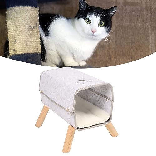 Cama de túnel para gatos Cama de túnel de feltro confortável para gatinhos com pernas de madeira Gat