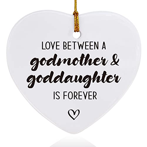Image of Godmother Ornaments Keepsake Gifts from Goddaughter, Birthday Christmas Mother's Day Plaque Sign Gifts for Godmother, Forever