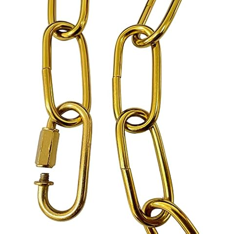 Chandelier Lighting Chain, 6 feet Lighting Fixture Chain, Metal Chandelier Chain Extension, Pendant Lamp Fixture Chain with Connection Locks, Heavy Duty Chandelier Chain for Hanging Light (6' - Gold) Cover