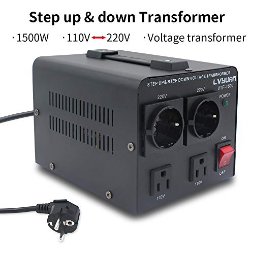 Yinleader 1500VA 110 Volt USA spanningsomvormer ringkerntransformator 1500 Watt - In: 110V of 220V / Out: 110V en 220V - Image 4