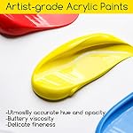 MEEDEN Professional Acrylic Paint Set, Artist Grade, Heavy Body, Art Supplies for Canvas Painting, 9 Colors/Tubes (2 oz, 60 ml)