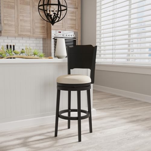 Hillsdale-Clarion-Wood-Bar-Height-Swivel-Stool-Black Hillsdale Clarion Wood Bar Height Swivel Stool Black