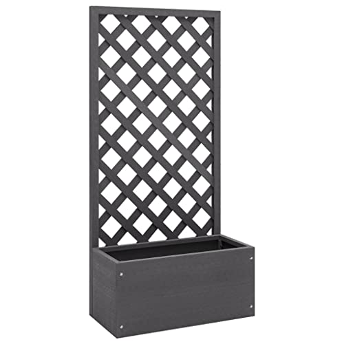 ZQQLVOO Macetero grande exterior balcón jardinera con enrejado 65 x 30 x 135 cm WPC robusto y decorativo diseño de jardín para múltiples aplicaciones
