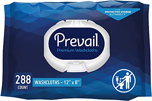 Prevail Soft Pack Adult Washcloths - Unisex Adult Incontinence Wipes - Disposable Adult Wipes for Men & Women - 12x 8 288 Count (6 Packs of 48)