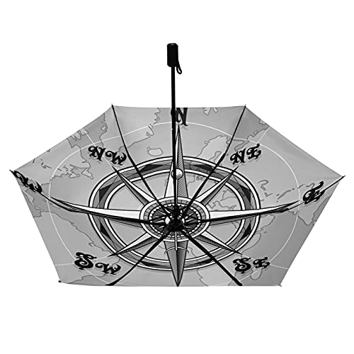 Parapluie pliable robuste et léger avec protection UV efficace et double impression rose