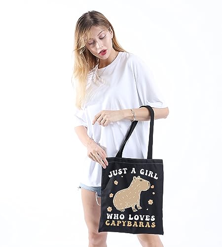 Capybaras Makeup Bag Capybara Lover Accessories Giant Cavy Rodent Gift Animals Theme Gift Just A Girl Who Loves Capybaras Cosmetic Bag (Loves Capybaras Tote EU) - Image 4