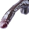 Gode ​​géant noir de 26 cm, gode en silicone réaliste épais, pénis géant extra large avec énorme ventouse puissante, jouet anal XXL à manivelle réaliste mains libres pour femmes et couples