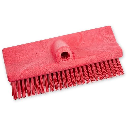 Image of SPARTA 40423EC05 Plastic Floor Scrub Brush, Wall Brush, Equipment Brush With Nonabsorbent Bristles For Industrial Kitchens, Hospitals, Commercial Cleaning, 10 Inches, Red, (Pack of 2)
