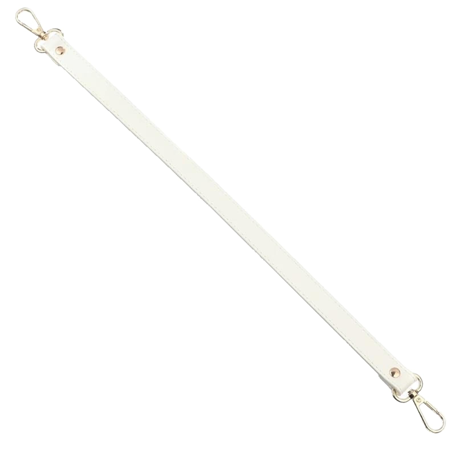Correa de bolso de cuero de 46 cm blanca con broche dorado para colgar al hombro