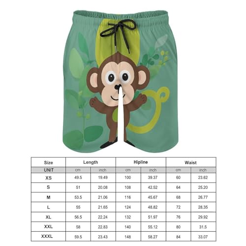 Mens Shorts Cartoon Monkey Men Swim Trunks Quick-Dry Beach Shorts with Drawstring Pocket Bathing Suit2