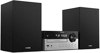 Philips M4205/12 Micro Hi-Fi Music System with Bluetooth | 60W RMS | CD, MP3-CD, USB, FM | Bass-Reflex Loudspeakers | USB Port for Charging