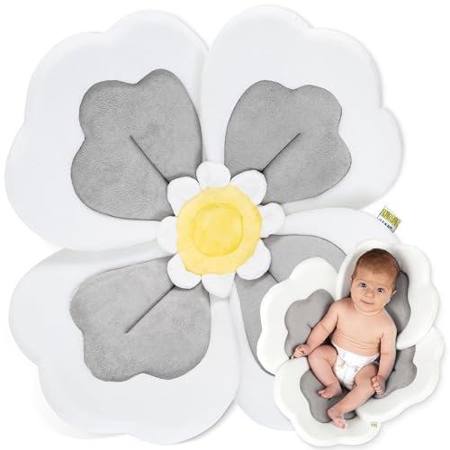 Image of Baby Bath Cushion - Newborn & Infant Lotus Bath Flower Baby with Soft Cover - Travel Bathtub Insert Pad for Kitchen Sink, Shower & Tub - Flower Bathing Pillow with Patented Comfort & Support -Grey