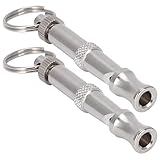 Riuulity 2 Pièces Sifflet D'entraînement à Ultrasons en Acier Inoxydable, Outil D'entrée D'Oiseaux pour Hangar à Pigeons Compact et Portable, Fort avec un Design D'apparence élégante,