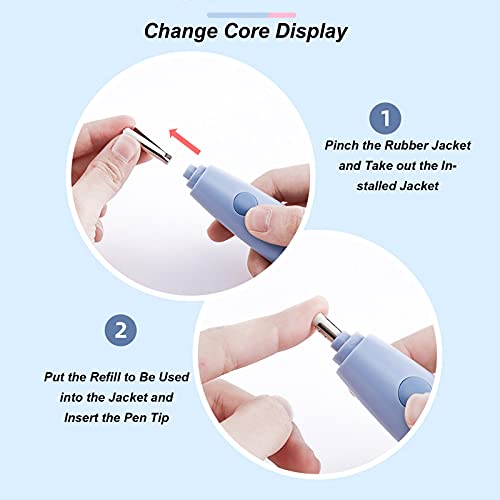 Electric Eraser Battery Operated Pencil Eraser Ergonomic Design Eraser With 20 Replacement Thick And Thin Refills(Light Blue) #TOP4
