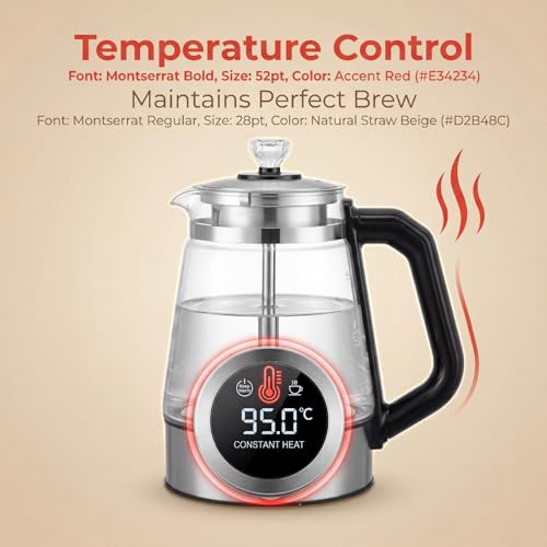 Tetera Eléctrica Transparente de Vidrio 1.2L para Té miniatura 5