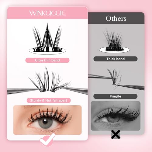 Image of Fairy Lash Clusters Wispy Lashes Clusters with spikes, 10-16mm Manga Eyelash Clusters, DIY Individual Lash Extensions with Soft Ultra-thin Band, 120pcs (D05)