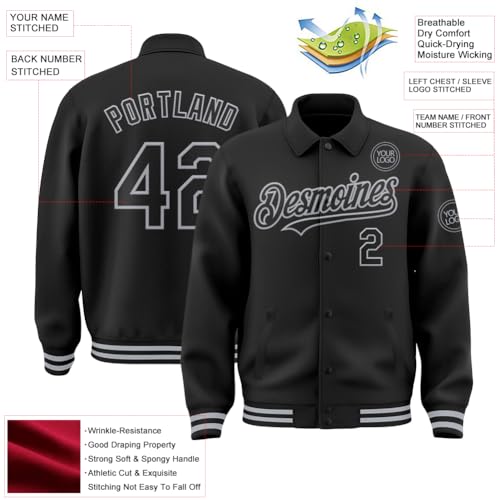 Custom Men's Varsity Letterman Baseball Leather Jacket Lapel Collar Jacket High School Full-snap Bomber Jerseys2
