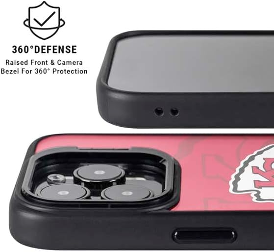 Skinit Kickstand Phone Case Compatible with iPhone 16 Pro Max - Officially Licensed NFL Kansas City Chiefs Double Vision Design