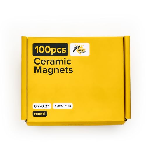 Image of Ultra-Strong Ceramic Round Magnets (0.7x0.2 inch /18x5mm, 100 pcs) - Heavy Duty Magnets, Non-Corrosive, High Thermal Resistance, Versatile For Home, Office, Workshop, Whiteboard, Fridge And Hobby Use